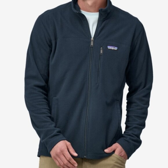 Patagonia Micro Fleece Jacket Navy Size Medium Blue - Picture 2 of 10